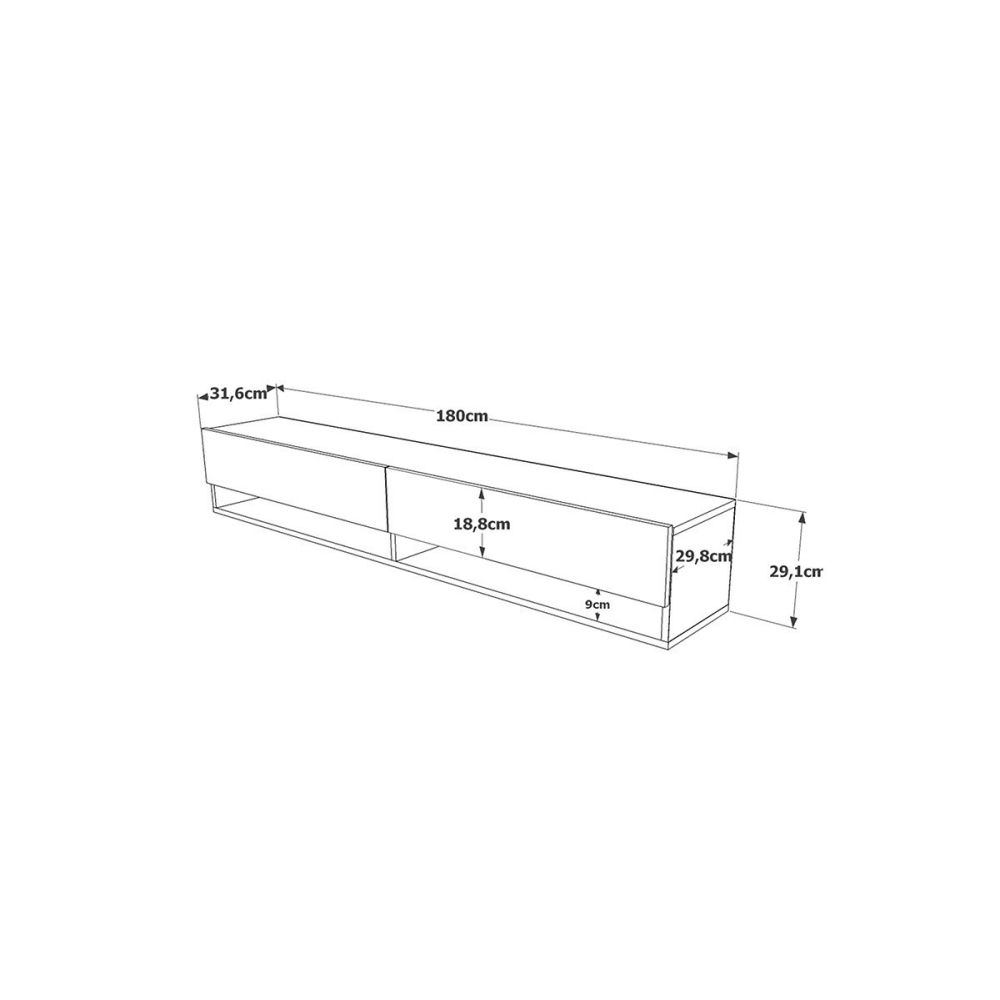 Mueble de TV de Pared Moderno Roble
