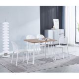 Pack 5 Sillas Cocina Color Blanco de plastico Polipropileno, Silla de Comedor Medidas: 40 cm (Anc) x 55 cm (Lar) x 80 cm (Al)