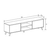 Conjunto de Salón Mueble Completo: Bajo TV, Mueble Bar, Estantería y Mueble Colgar - Estilo Mauvella Rayas.