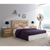 Pack Cabecero Nórdico de 160 x 120 cm + 2 Mesitas de Noche |Práctico y Elegante| Color Cañon (para Cama de 135-140, 150 o 160)
