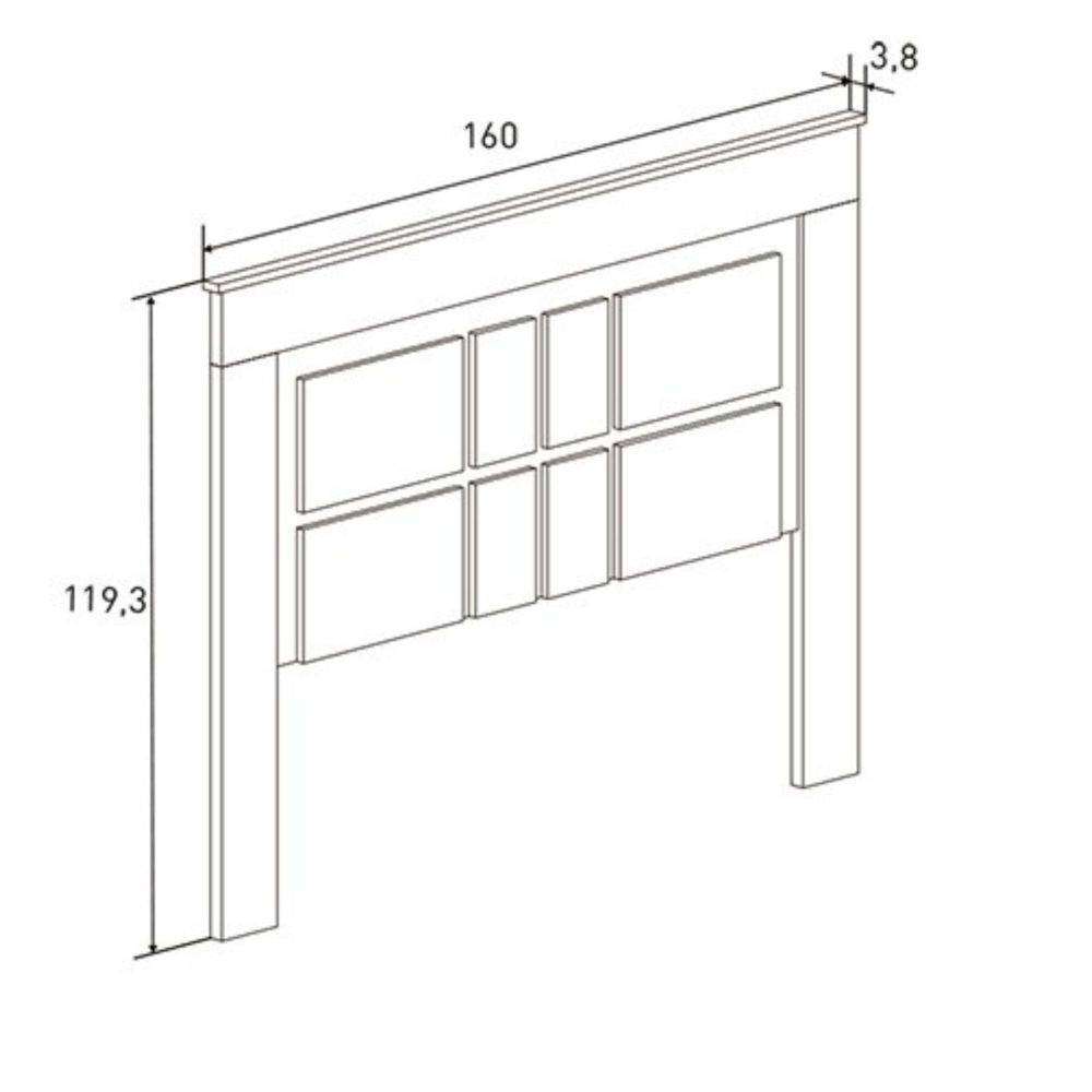 Pack Cabecero Nórdico de 160 x 120 cm + 2 Mesitas de Noche|Práctico y Elegante|Color Cambria y Blanco (para Cama de 135-140, 150