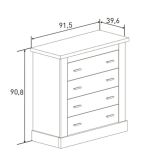 Pack de Dormitorio con Cabecero de 160 x 120 cm + 2 Mesitas de Noche + Cómoda | Color Cambria y Blanco
