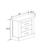 Pack Cabecero de 110 x 120 cm + 1 Mesita de Noche + Sinfonier, Color Cambria y Blanco (para Cama de 135-140 o 160)