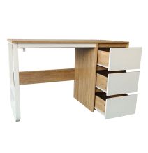 Escritorio Oficina 120 cm con 3 Cajones, Mesa de Ordenador Moderna, Tablero MDF y Melamina, Color Sonoma/Blanco, 120x48x74 cm